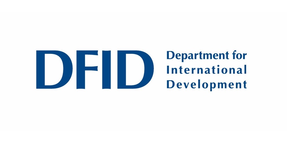 Logo of the Department for International Development, featuring a stylized design representing global development efforts.