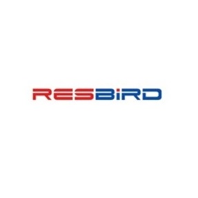 Logo of RESBIRD, featuring stylized letters with RES in red and BIRD in blue on a white background.