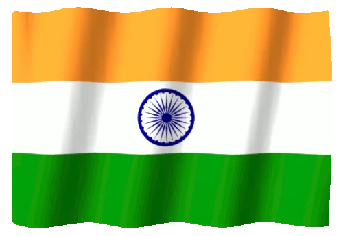 The Indian flag proudly waves in the wind, showcasing its vibrant colors and symbolizing national pride.